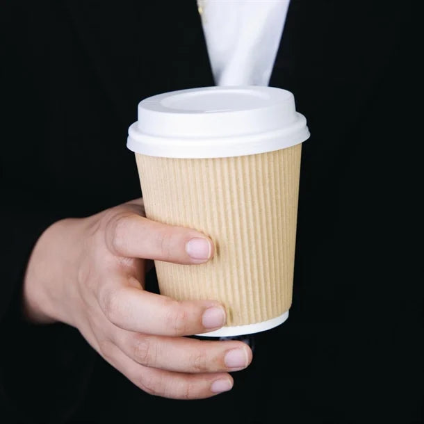 Fiesta Recyclable Coffee Cup Lids White 225ml / 8oz (1000 Pack)
