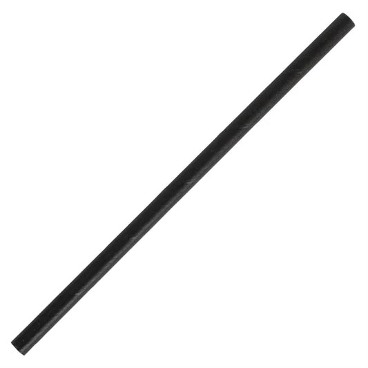 Fiesta Compostable Paper Cocktail Stirrer Straws Black (250 Pack)