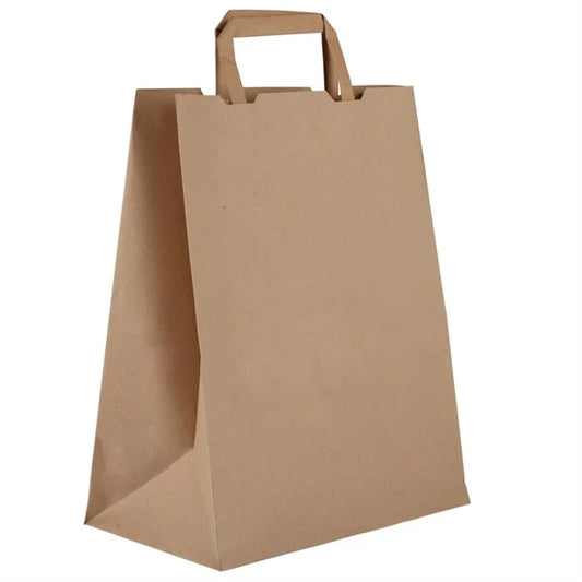 Vegware Compostable Recycled Paper Carrier Bags Large (250 Pack)