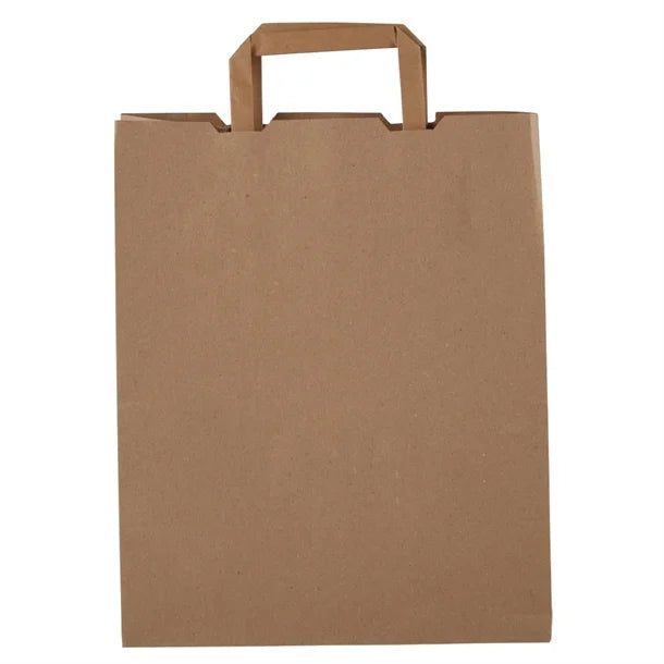 Vegware Compostable Recycled Paper Carrier Bags Large (250 Pack)