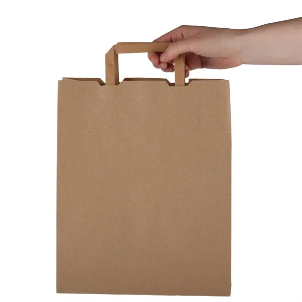 Vegware Compostable Recycled Paper Carrier Bags Large (250 Pack)