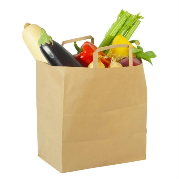 Vegware Compostable Recycled Paper Carrier Bags Large (250 Pack)