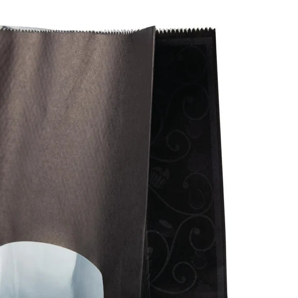 Colpac Recyclable Paper Sandwich Bags With Window Black (250 Pack)