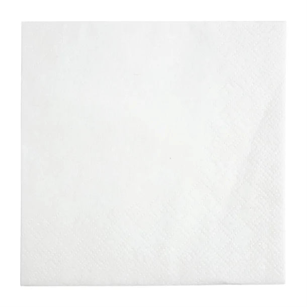Fiesta Recyclable Cocktail Napkin White 24x24cm 2ply 1/4 Fold (4000 Pack)