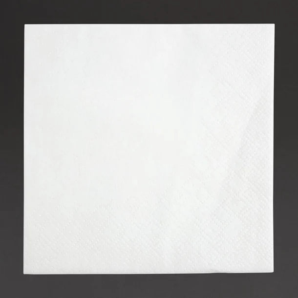 Fiesta Recyclable Cocktail Napkin White 24x24cm 2ply 1/4 Fold (4000 Pack)