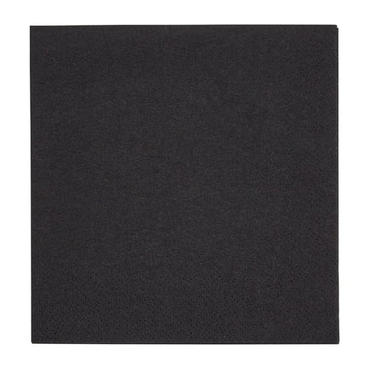 Fiesta Recyclable Cocktail Napkin Black 24x24cm 2ply 1/4 Fold (4000 Pack)