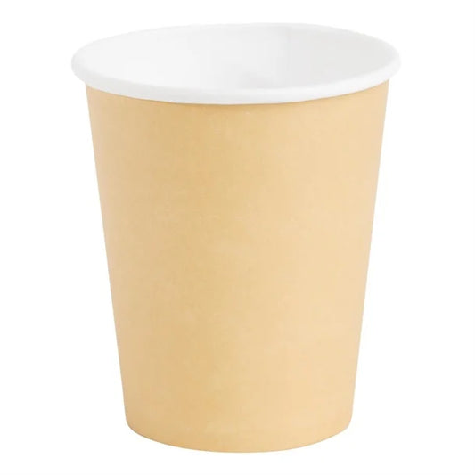 Fiesta Recyclable Coffee Cups Single Wall Kraft 225ml / 8oz (1000 Pack)