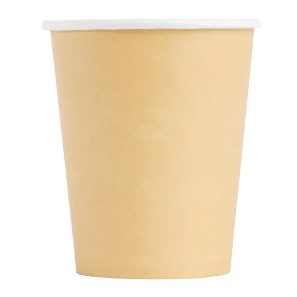 Fiesta Recyclable Coffee Cups Single Wall Kraft 225ml / 8oz (1000 Pack)