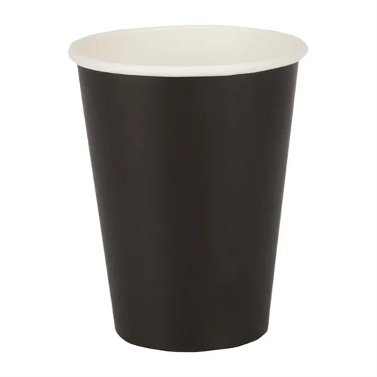 Fiesta Recyclable Coffee Cups Single Wall Black 340ml / 12oz (1000 Pack)