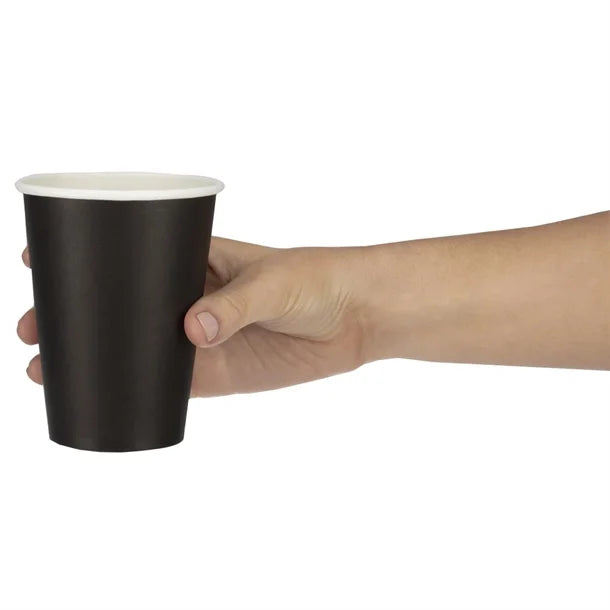 Fiesta Recyclable Coffee Cups Single Wall Black 340ml / 12oz (1000 Pack)