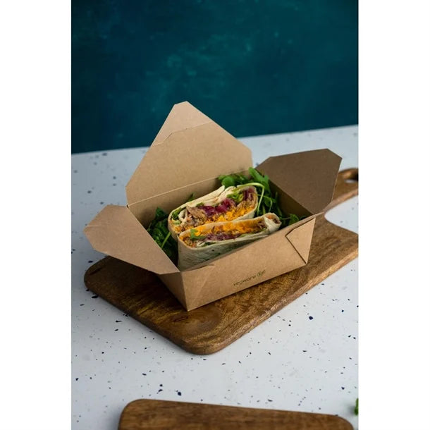 Vegware Compostable Paperboard Food Boxes No.8 1300ml / 46oz (300 Pack)