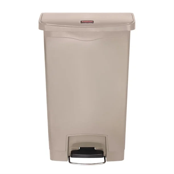 Rubbermaid Slim Jim Step-On Pedal Bin Beige 50Ltr