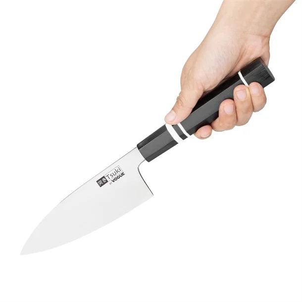 Vogue Tsuki Series 9 Deba Knife Black 15cm