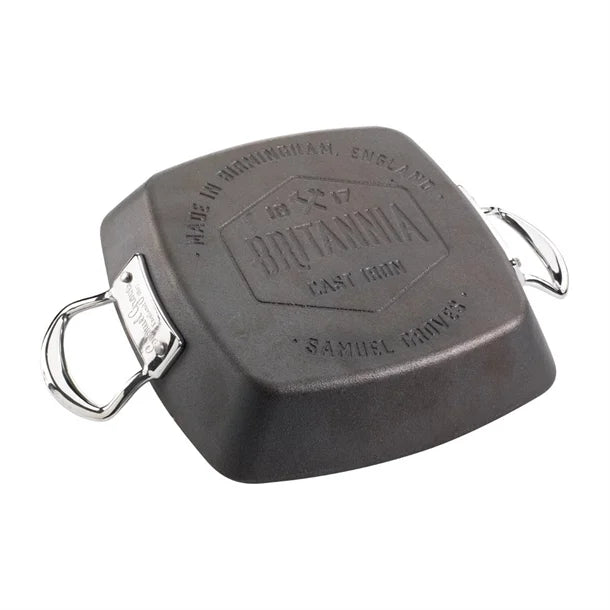 Britannia Cast Iron Double Handle Square Grill Pan 26cm