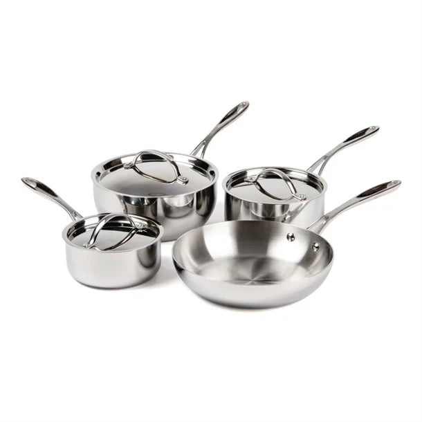 Vogue Stainless Steel & Aluminium Tri-Wall Pan Set (4 Pack)