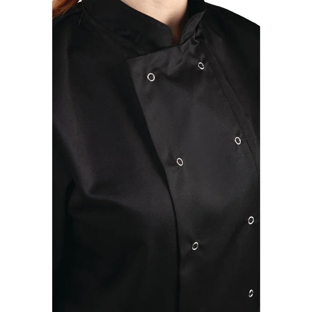 Whites Vegas Unisex Chefs Jacket Short Sleeve Black L (5 Pack)