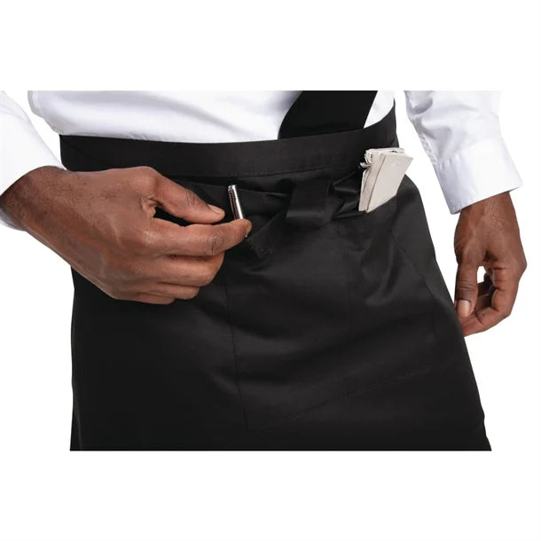 Whites Short Bistro Apron Black (5 Pack)