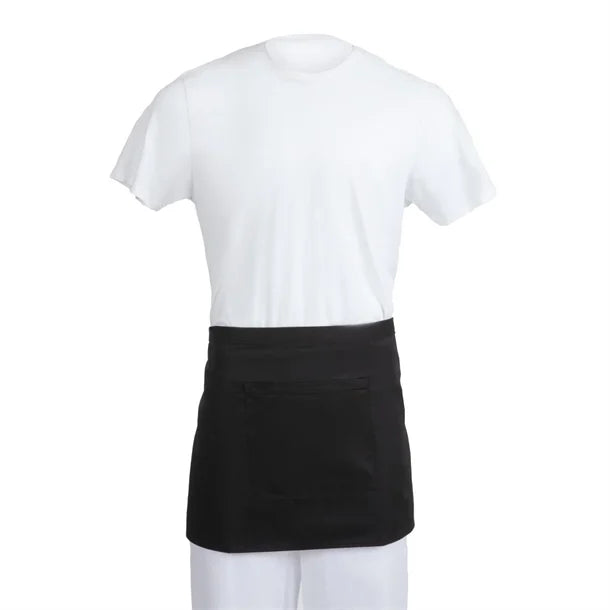 Whites Short Bistro Apron Black (5 Pack)