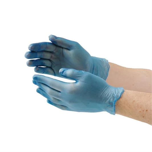 Hygiplas Powder-Free Vinyl Gloves Blue (Pack of 100)