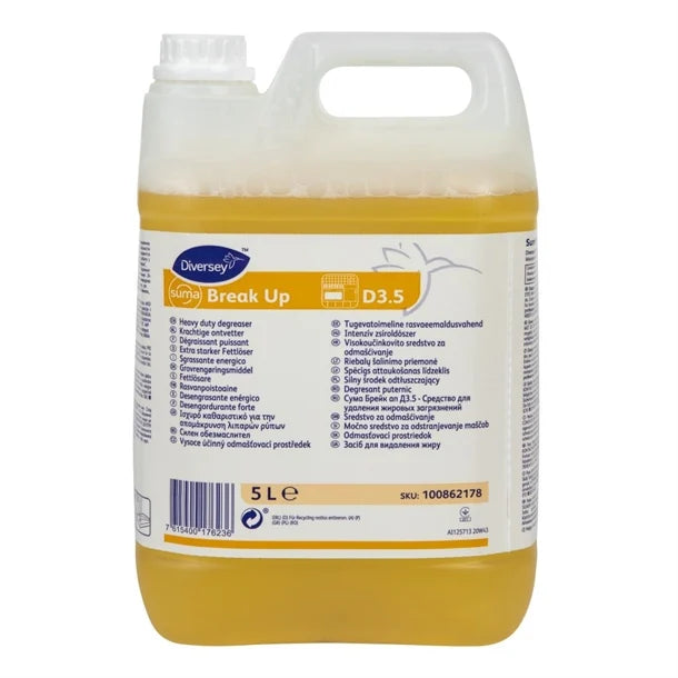 Suma Break Up D3.5 Heavy-Duty Kitchen Degreaser Concentrate 5Ltr (2 Pack)