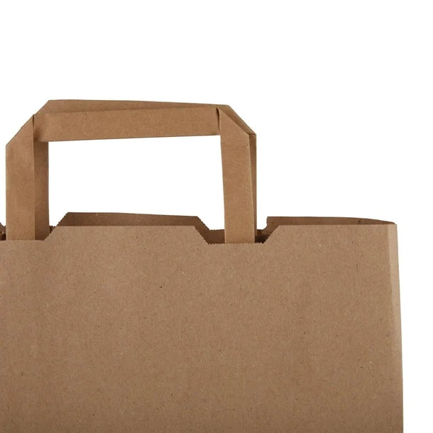 Vegware Compostable Recycled Paper Carrier Bags Large (250 Pack)