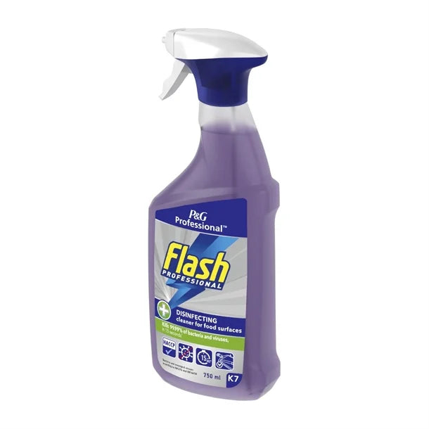 Flash Professional Disinfecting Cleaning Spray for Food Surfaces 750ml (6 Pack)