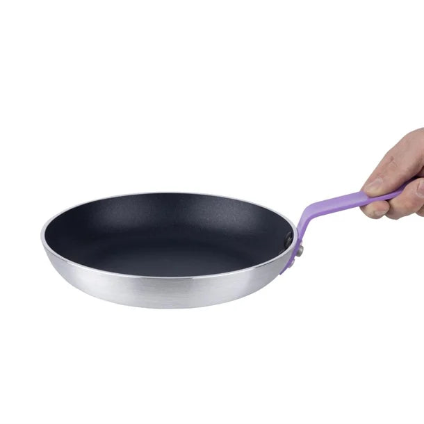Hygiplas Aluminium Non-Stick Teflon Platinum Plus Frying Pan with Purple Handle 24cm