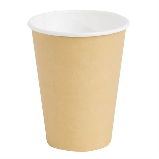 Fiesta Recyclable Coffee Cups Single Wall Kraft 340ml/12oz (1000 Pack)