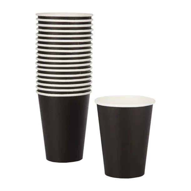 Fiesta Recyclable Coffee Cups Single Wall Black 340ml / 12oz (1000 Pack)