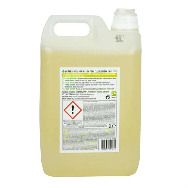 Ecover Lemon and Aloe Vera Washing Up Liquid Concentrate 5Ltr