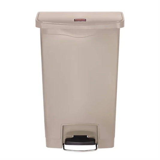 Rubbermaid Slim Jim Step-On Pedal Bin Beige 50Ltr