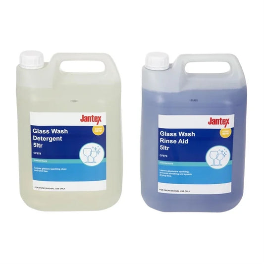 Jantex Glasswasher Detergent and Rinse Aid Concentrate 5Ltr (2 Pack)
