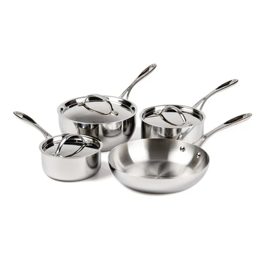 Vogue Stainless Steel & Aluminium Tri-Wall Pan Set (4 Pack)